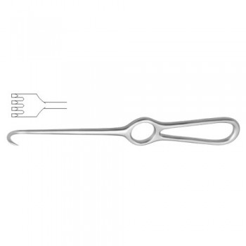 Volkmann Retractor 4 Semi Sharp Prongs Stainless Steel, 22 cm - 8 3/4"